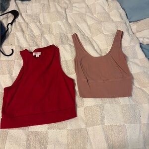 Stylish Red and Tan Women's Tops